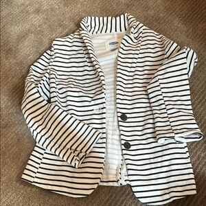 Old Navy Black and White Striped Blazer
